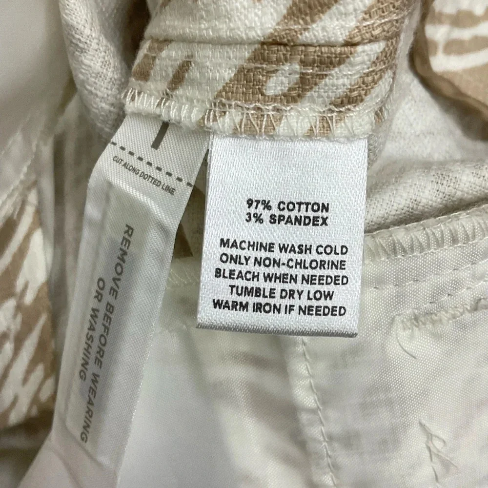 Ann Taylor Loft Beige Cropped Cotton Pants Size 0